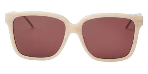 gucci - gg0599sa - shiny beige horn - acetate|Gucci™ GG0599SA Square Sunglasses .